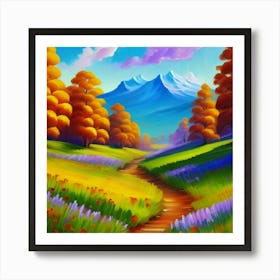 Magnificent forest meadows oil painting abstract painting art 18 Art Print