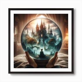 Gothic Castle in a Crystal ball Art Print