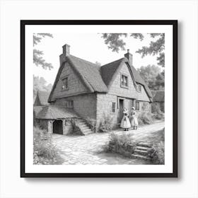 Cottage In The Village 1 Art Print