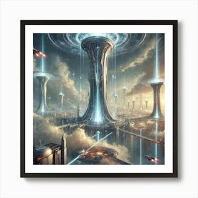 Sky Cities Energy Towers Art Print