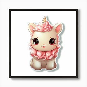 Cute Unicorn Sticker 5 Art Print