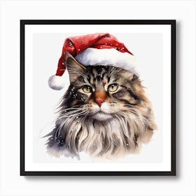 Santa Cat 17 Art Print