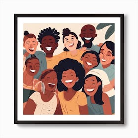 A group of friends from different backgrounds and cultures Art Print