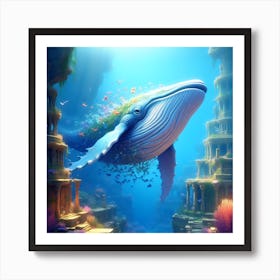 Whale In The Ocean Art Print