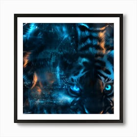 Blue Tiger Art Print