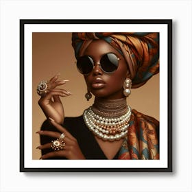 Beautiful African Woman In Sunglasses Poster