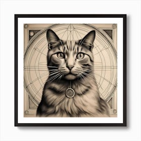 Vitruvian Cat Art Print