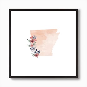 Arkansas Watercolor Floral State Art Print
