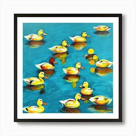 Ducks In The Water 1 Art Print