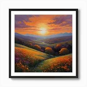 Default The Magnificent Sunset Painting Captures The Breathtak 1 Art Print