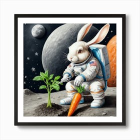 Rabbit On The Moon 1 Art Print