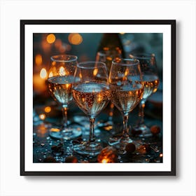 Glass Of Champagne Art Print