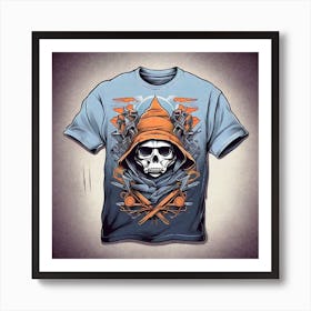 Skull And Crossbones T-Shirt Design Art Print