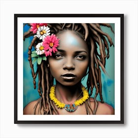 African Girl With Dreadlocks Art Print