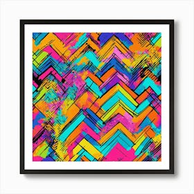 Chevron + Daisy+ Poppy+ Marigolds + Neon Plaids Pa (3) Art Print