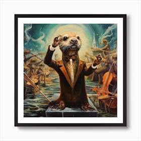 Otter Orchestra Art Print