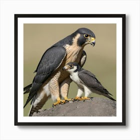 Default An American Peregrine Falcon Feeding Its Young 0 1 Art Print