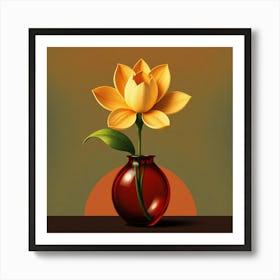 Lotus Flower In A Vase 1 Art Print