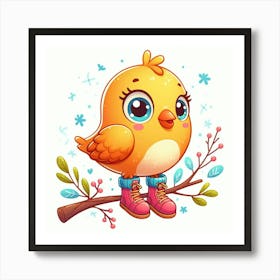 Cute Yellow Bird Art Print