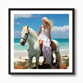 Britney Spears On Horseback Art Print
