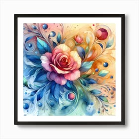 Watercolor Rose 4 Art Print