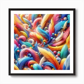 Colorful feathers 2 Art Print