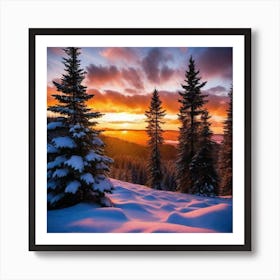 Sunset In The Mountains 77 Art Print