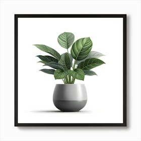 Digital Painting Potted Plant Plant Leaves Green Plant Nature Pot Art Print