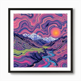 Psychedelic Landscape Art Print