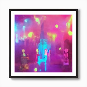 Plup Fiction - Neon Lights In The Sky Art Print