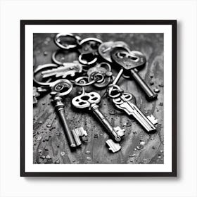 Black And White Keys 1 Art Print