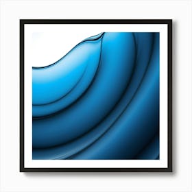 Abstract Blue Wave 5 Art Print