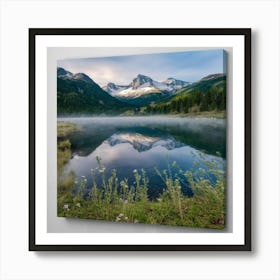 Sunrise Mountain Lake Art Print