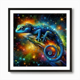 Galaxy Lizard Art Print