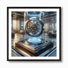 Futuristic Clock Art Print