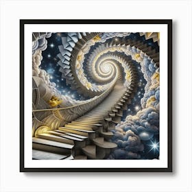 Stairway to Dreams - An Impossible Ascent to Inner Worlds Art Print