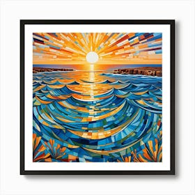 Ningaloo Reef Australia Cubism Art Art Print