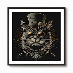 Steampunk Cat 18 Art Print