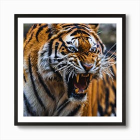 Tiger Roaring Art Print