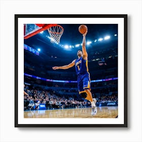 Court Arena Sport Basketball Professional Game Net Ball Point Action Background Man Prof (9) Art Print