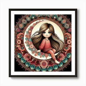 Girl in moon Affiche