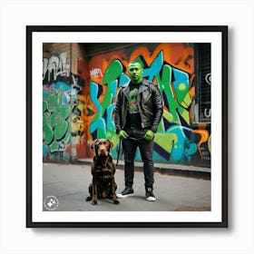 Hulk And Dog Art Print