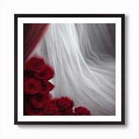 Silk And Roses Art Print