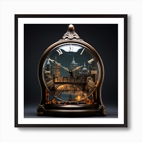 Cityscape Clock Art Print