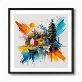 Stunning watercolor landscapes 8 Art Print