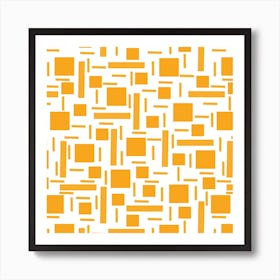 Shapely 2 Orange Geometric Abstract 1 Art Print