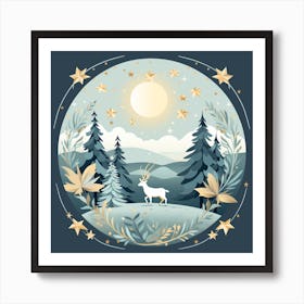 Deer In The Forest 13 Art Print