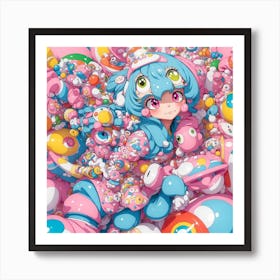 Kawaii Cyberpunk Girl II Art Print