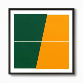 Green And Orange Squares Art Print