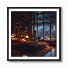 Bedroom At Night Art Print